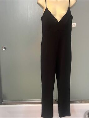 bailey blue Black V-Neck Spaghetti-Strap Jumpsuit